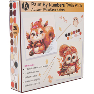 Pack of 2 Autumn Woodland Animal Paint By Numbers Kit