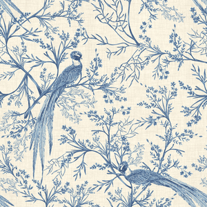 Bird Toile - Dark Denim