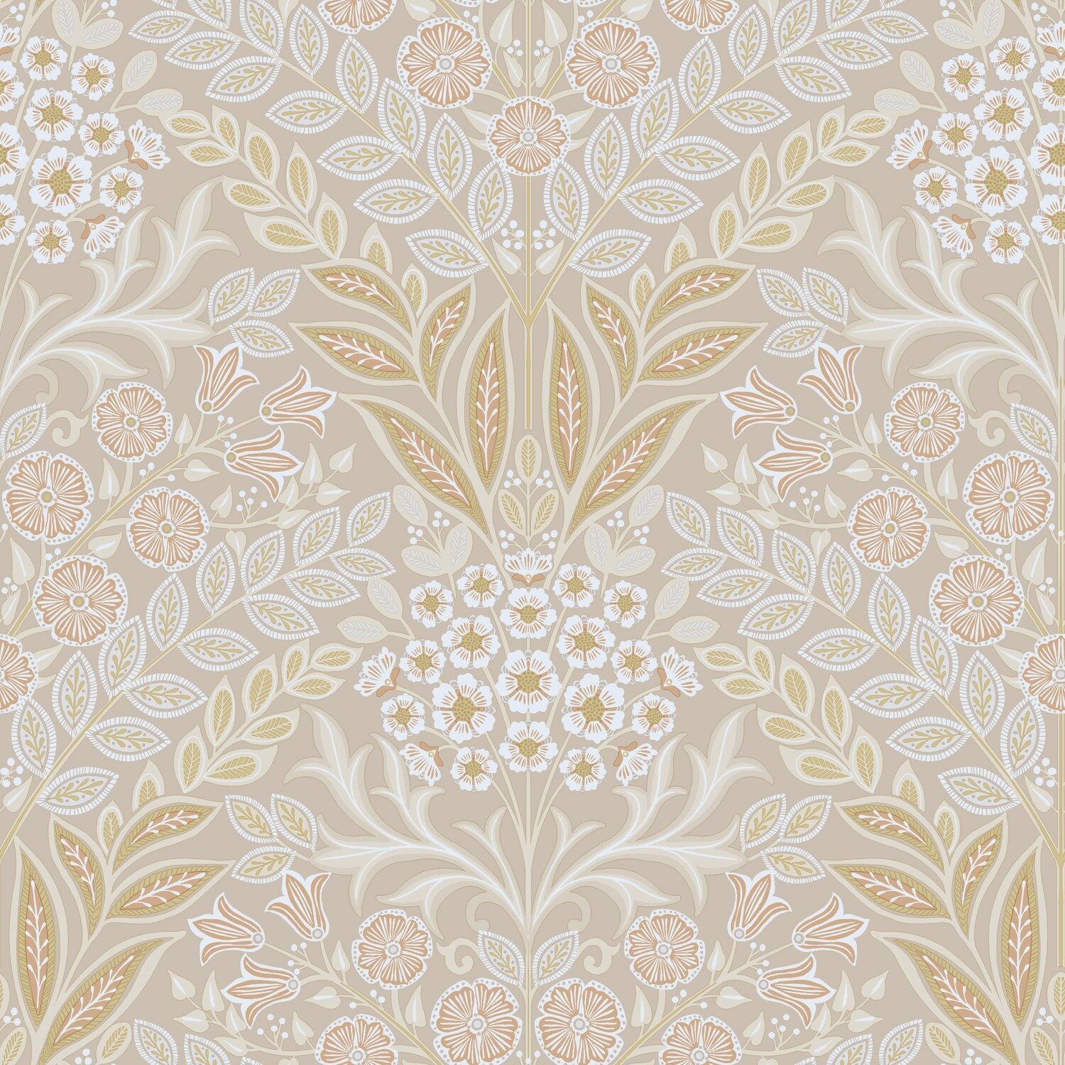Grandeco Arts Floral Beige Wallpaper Flowers Leaves Textured Paste The Wall - Image 4