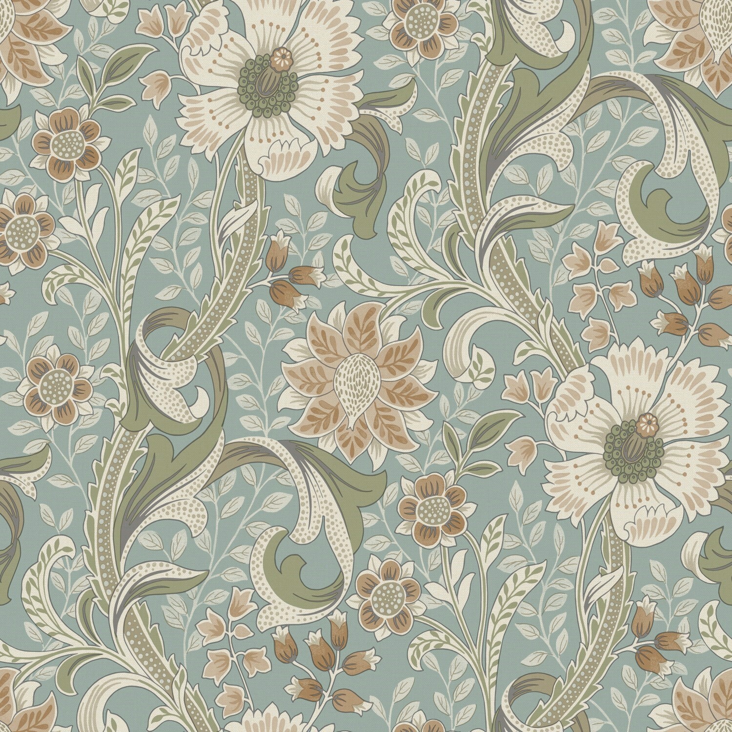 Grandeco Blue Boutique Traditional Floral Trail Pvc-Free Eco Wallpaper, - Image 3