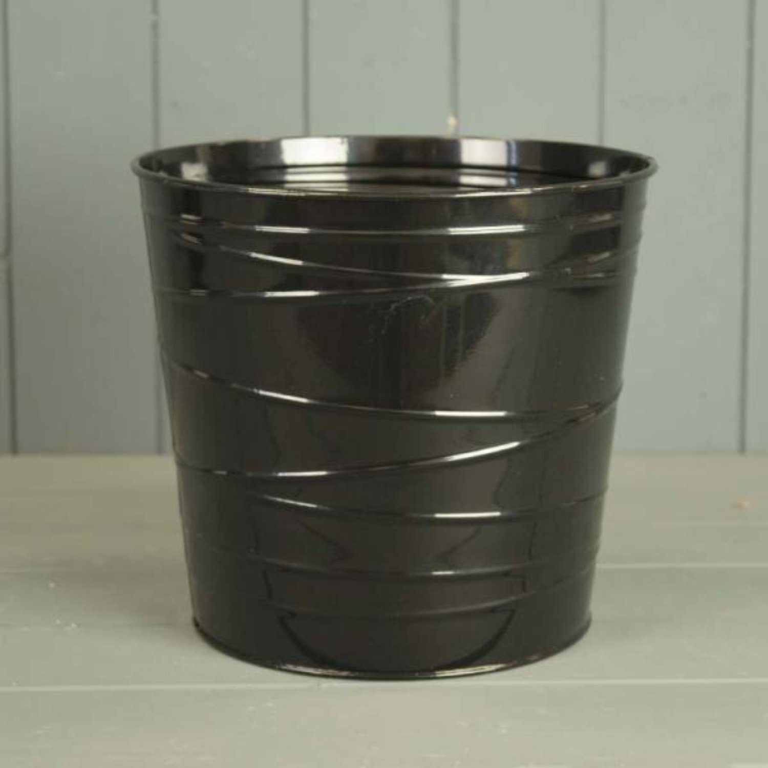 Black Zinc Pot (with drainage Holes) - Black