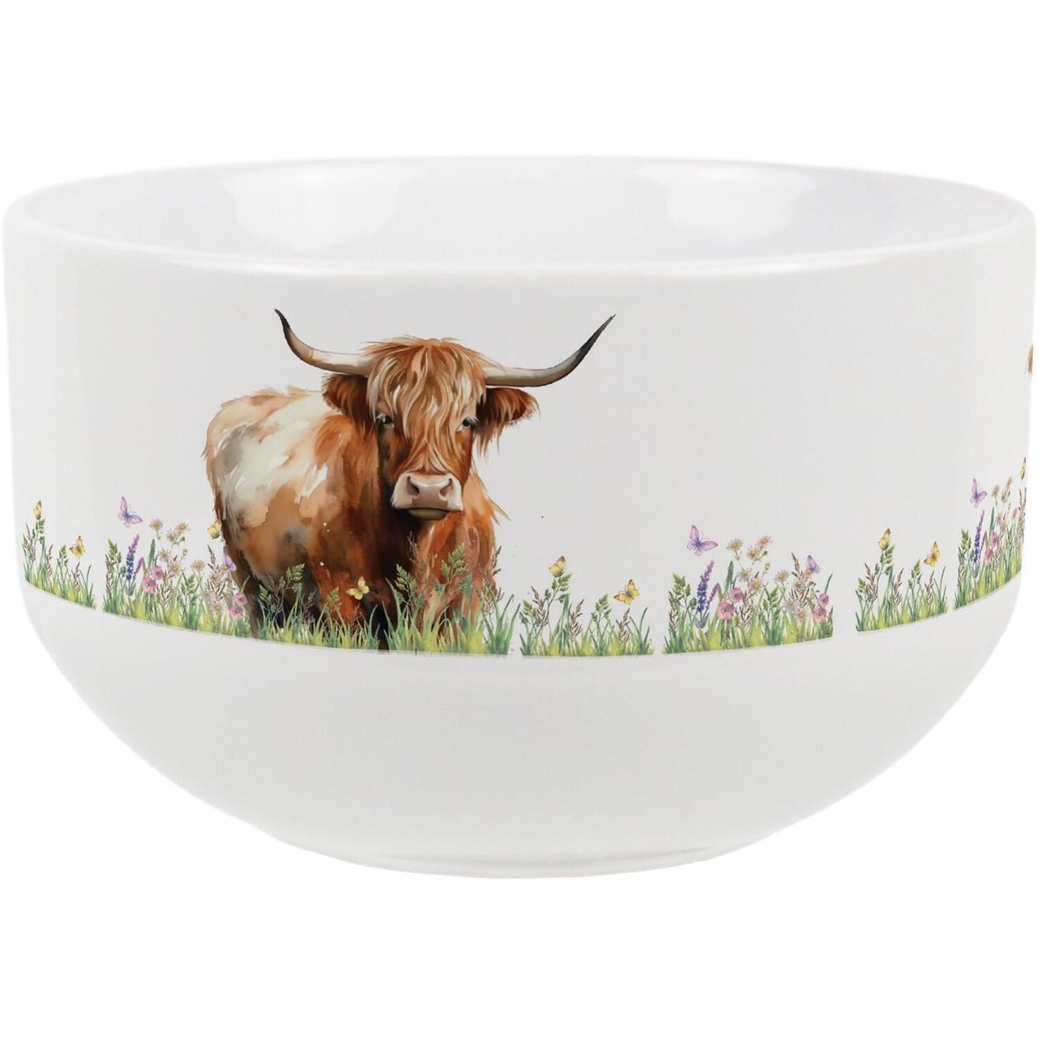 Purely Home Highland Cow Ceramic Bowl - Brown / 1