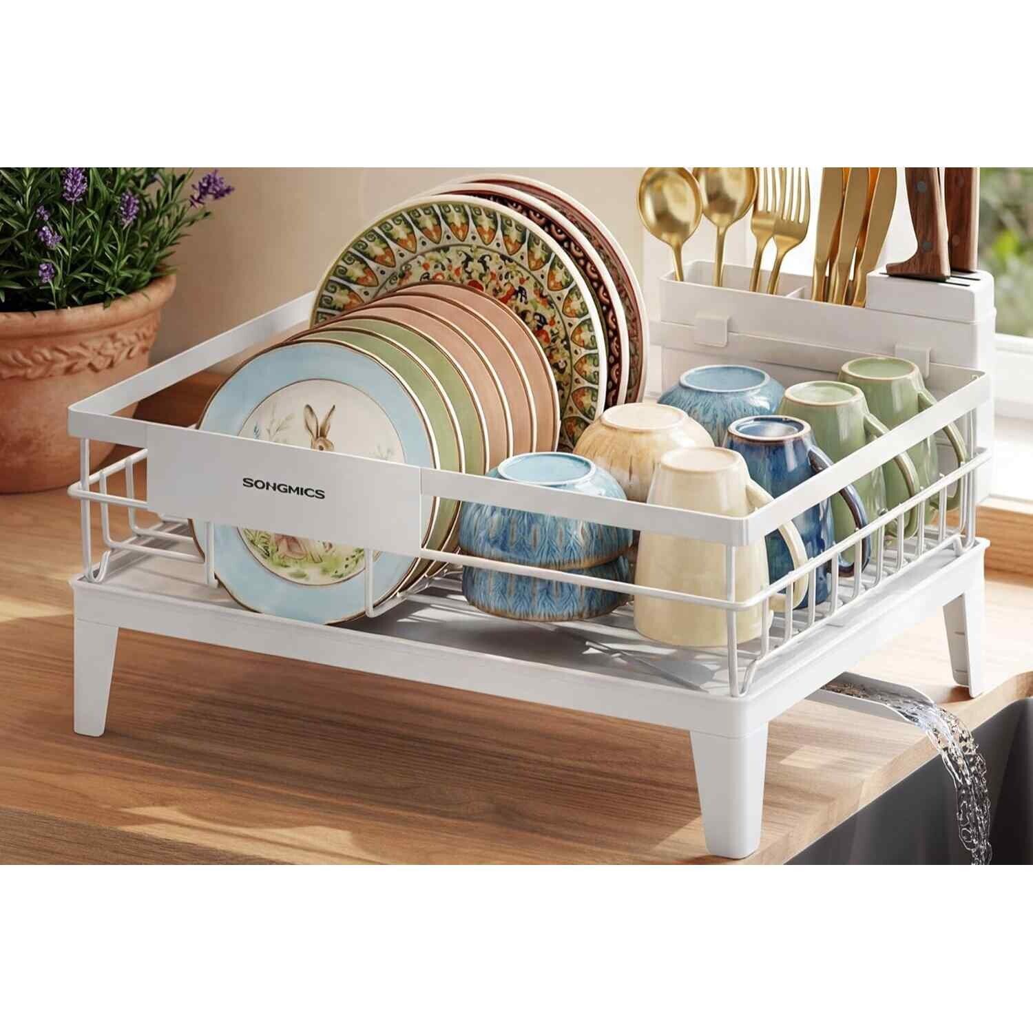 Image of Dish Drying Rack Rotating Spout Cutlery&hellip;