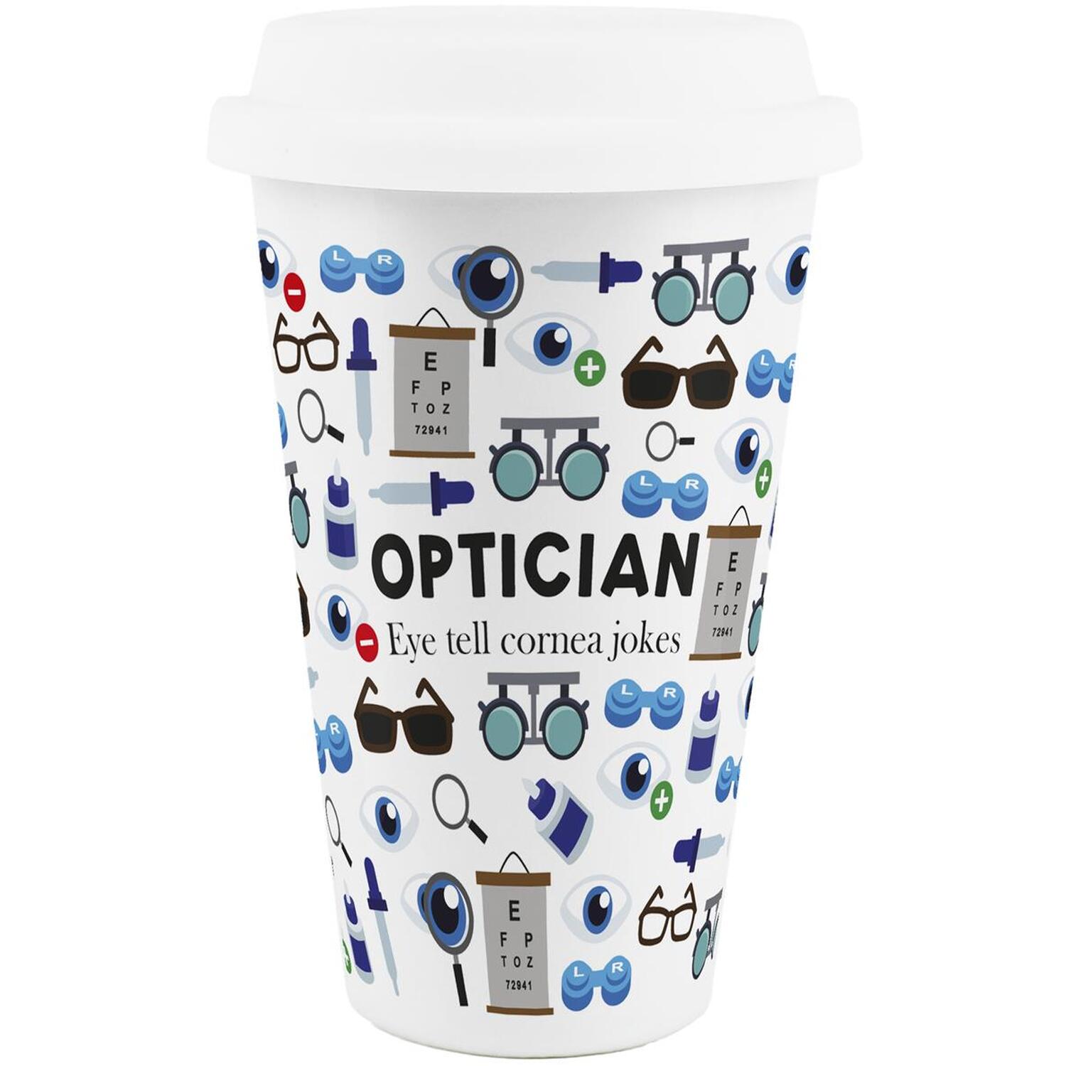 Image of Novelty Optician Ceramic Travel Mug -&hellip;