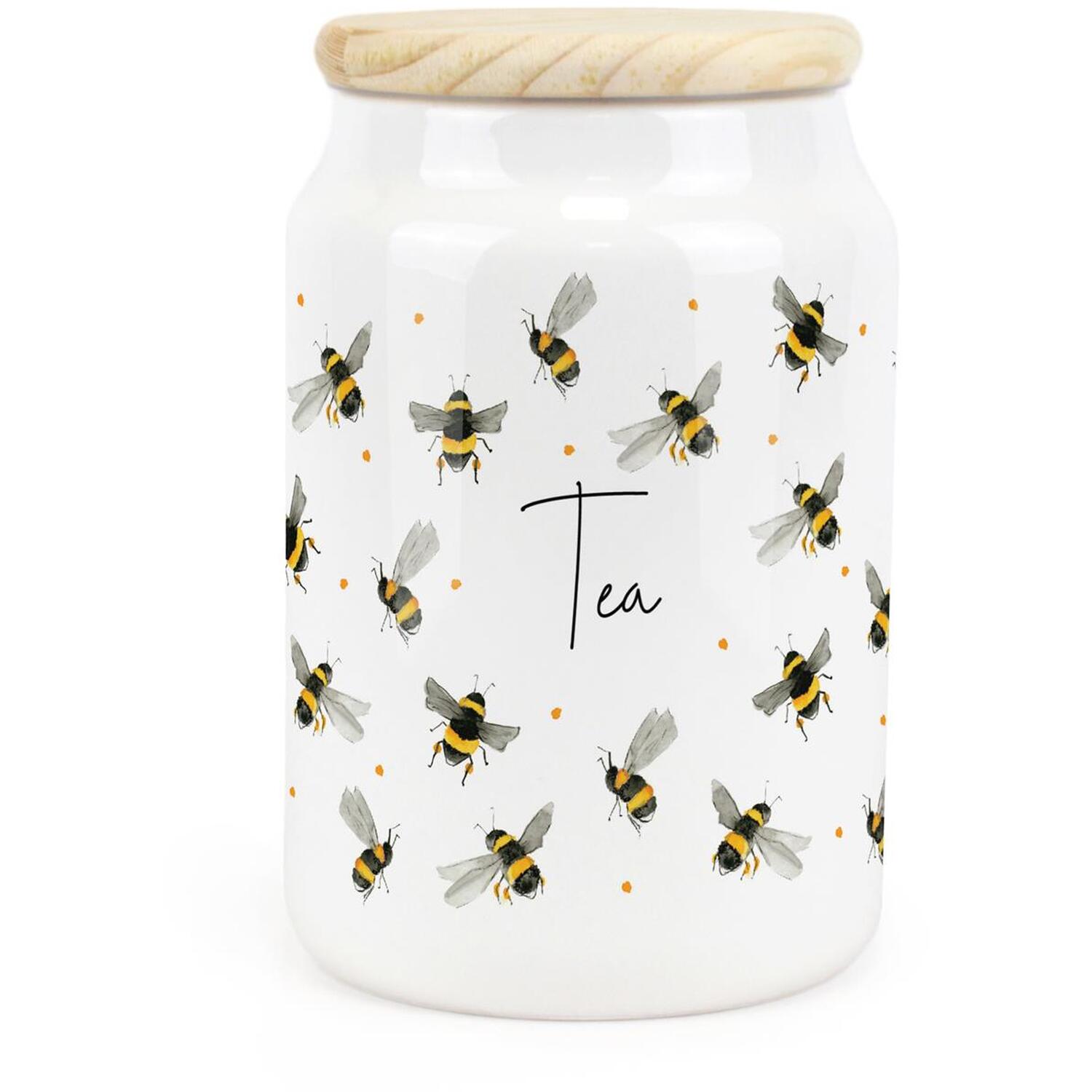 Purely Home Flying Bees Ceramic Tea Storage Canister - Yellow