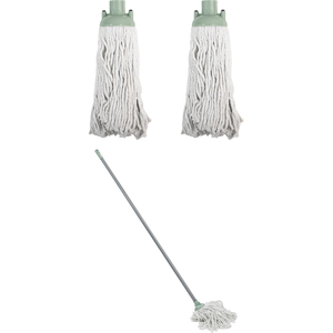 JVL String Mop with 2 Replacement Heads - Green