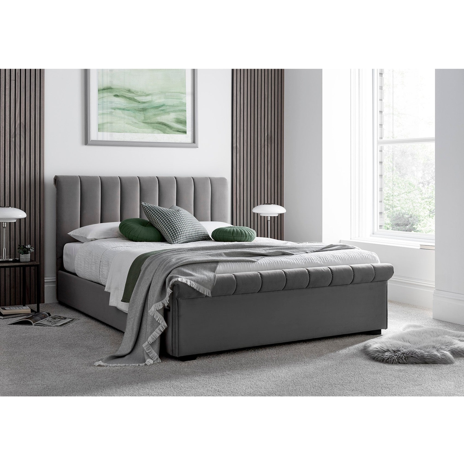 Time4sleep Fabric King Size Ottoman Bed