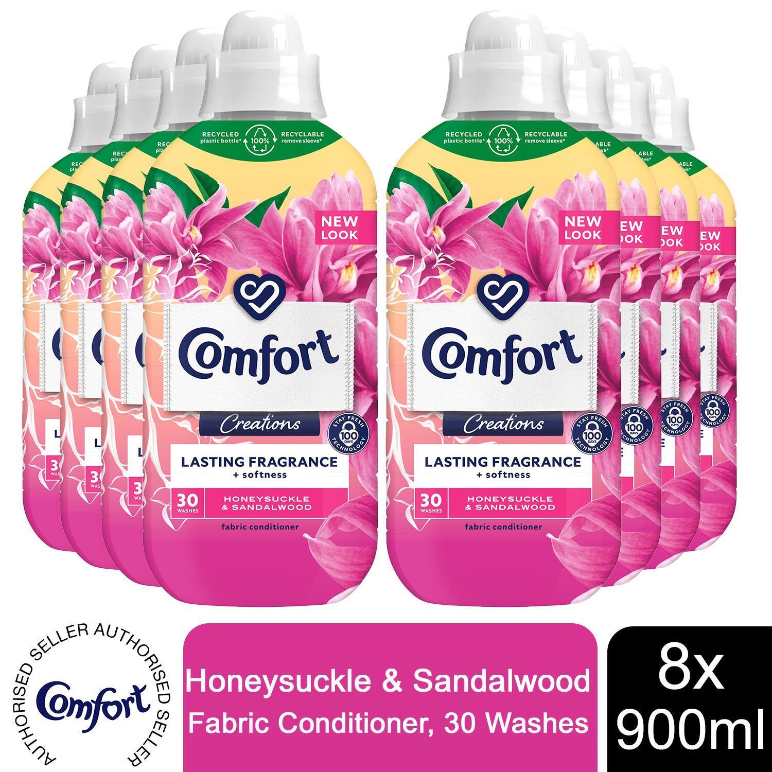 Comfort Creations Honeysuckle And Sandalwood Fabric Conditioner 30 Washes 900Ml 8 Pack - Image 3