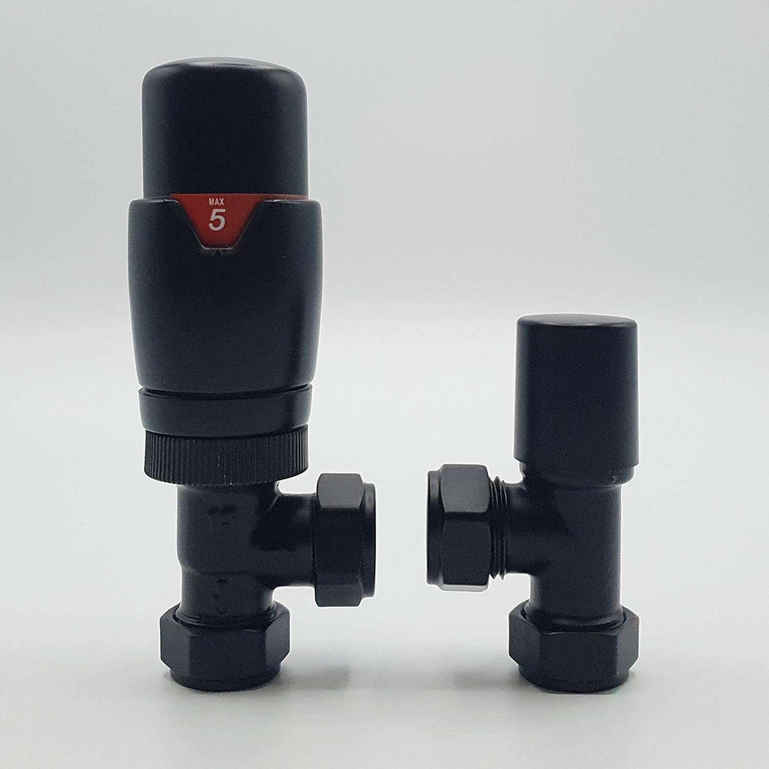 B&Q -  Angled Black Thermostatic Radiator Valve (Trv) Set - Image 2