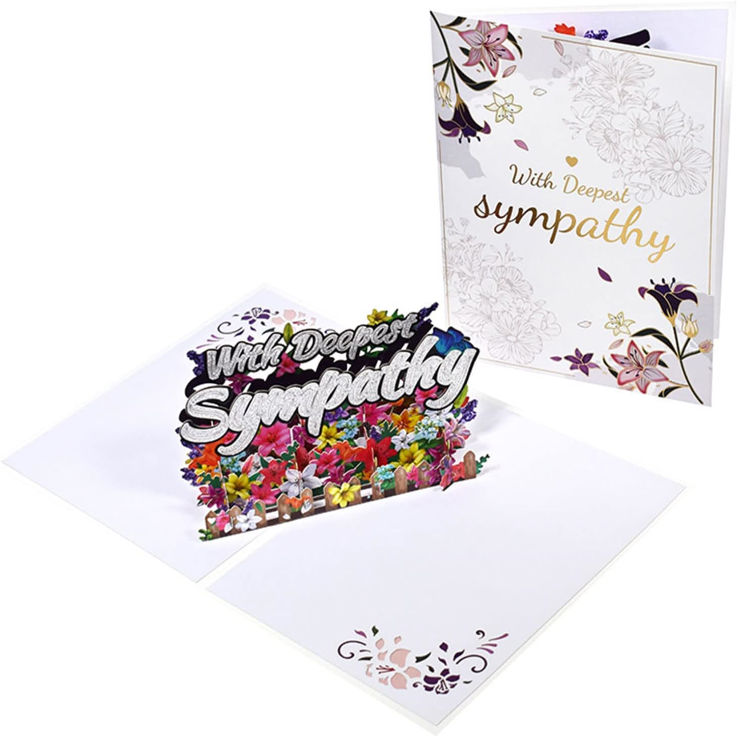  - With Deepest Sympathy Condolence 3D Pop-Up Greeting Card - Image 3