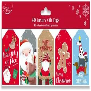 Pack-of-40-Cute-Christmas-Die-Cut-Luxury-Gift-Tags