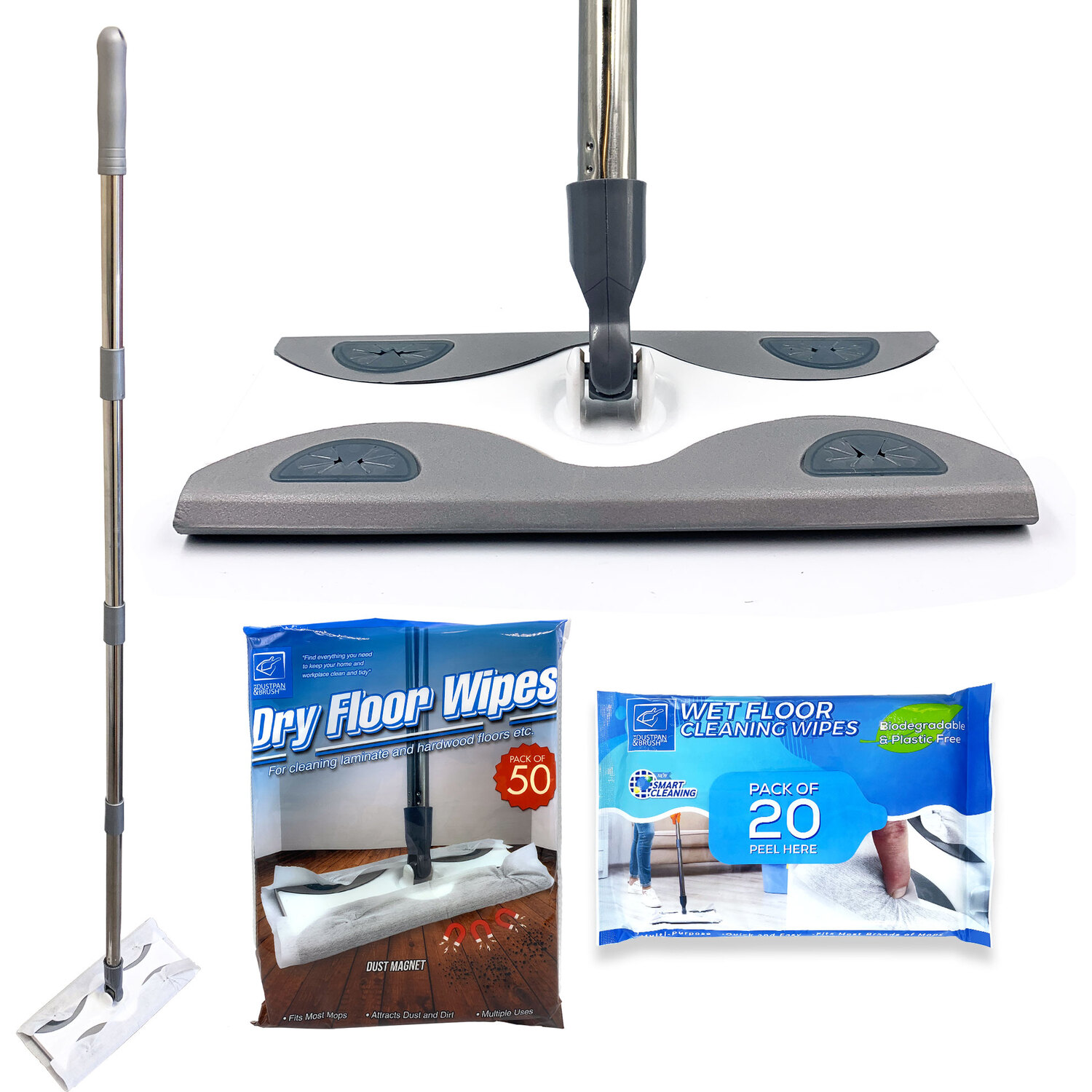 Image of Floor Mop & Disposable Wipes Bundle&hellip;