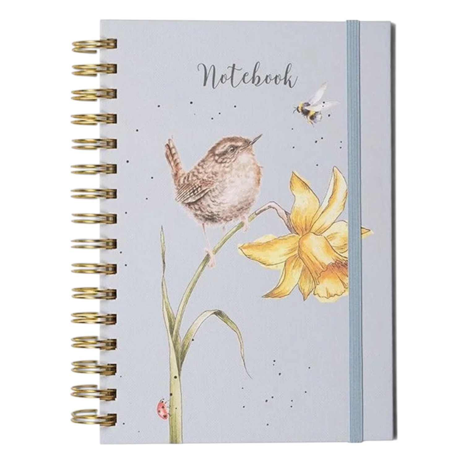 Gorgeous WRENDALE A5 Spiral Notebook ""THE WREN AND THE DAFFODIL"" pale blue- NEW - Image 6