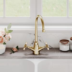Balterley Traditional Mono Mixer Kitchen Tap - Brushed Brass