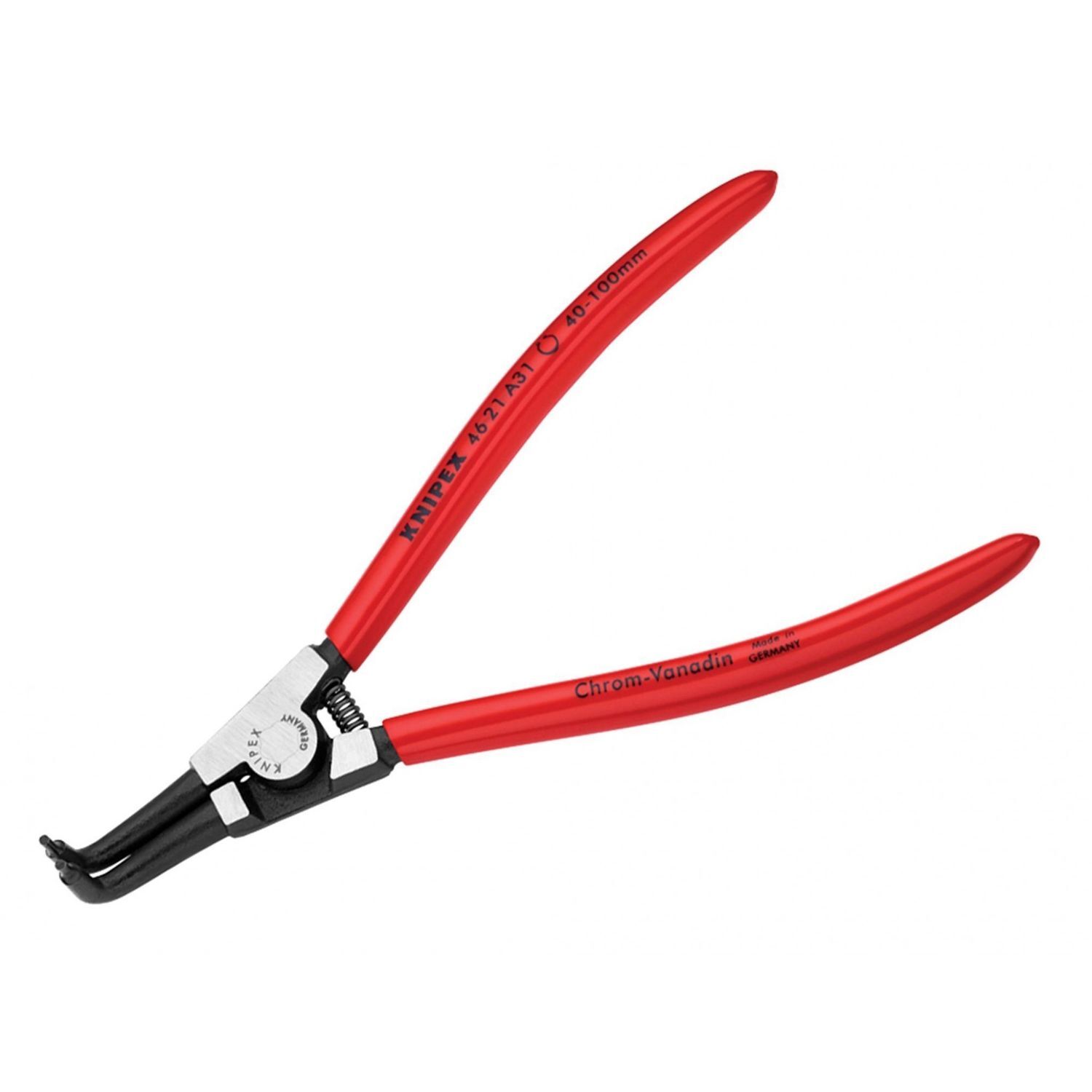 Knipex 46 21 Series External Circlip Pliers, 90 Bent Tip A - Multi Colour