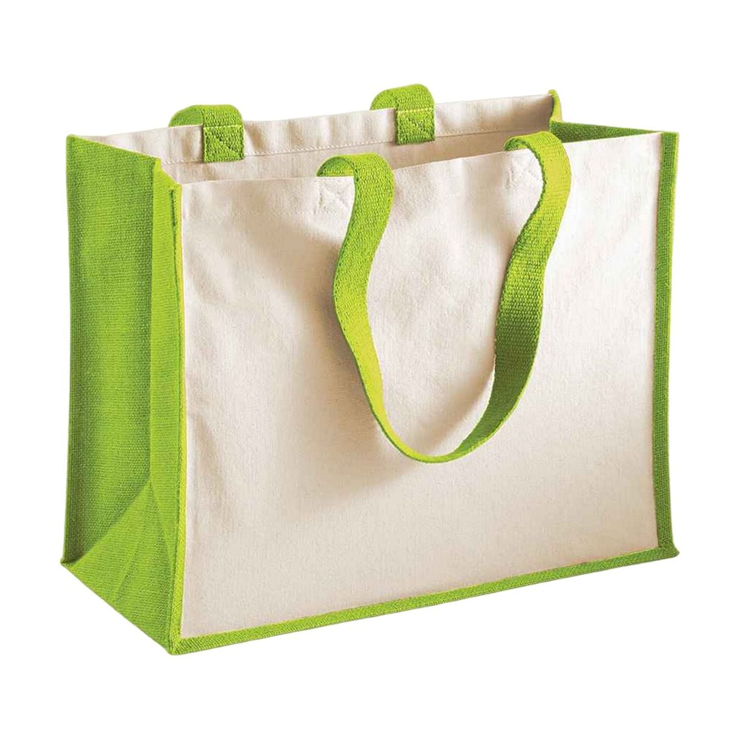 Westford Mill Classic Jute Shopper Bag E - Apple Green
