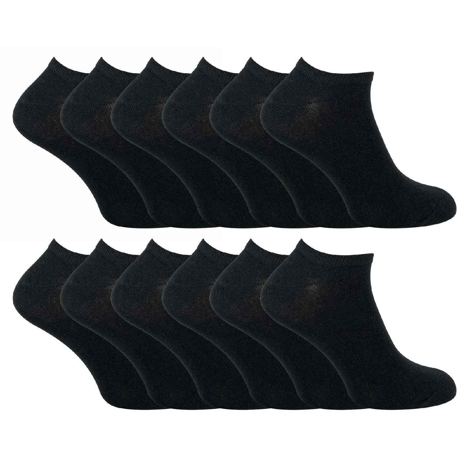 Sock Snob Black Kids 12 Pairs Soft Cotton Breathable Trainer Socks - Image 4