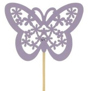 Lilac Butterfly on Stick 25 Pack