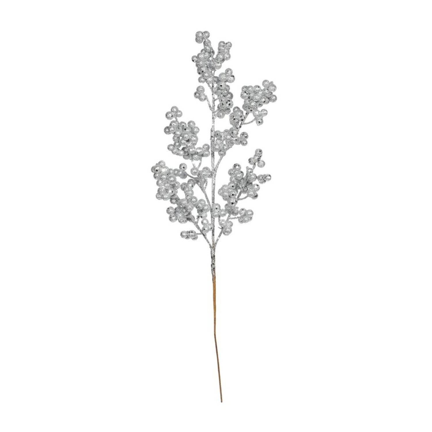 Kdmd Silver Glitter Berry Stem 3 Pack - Silver