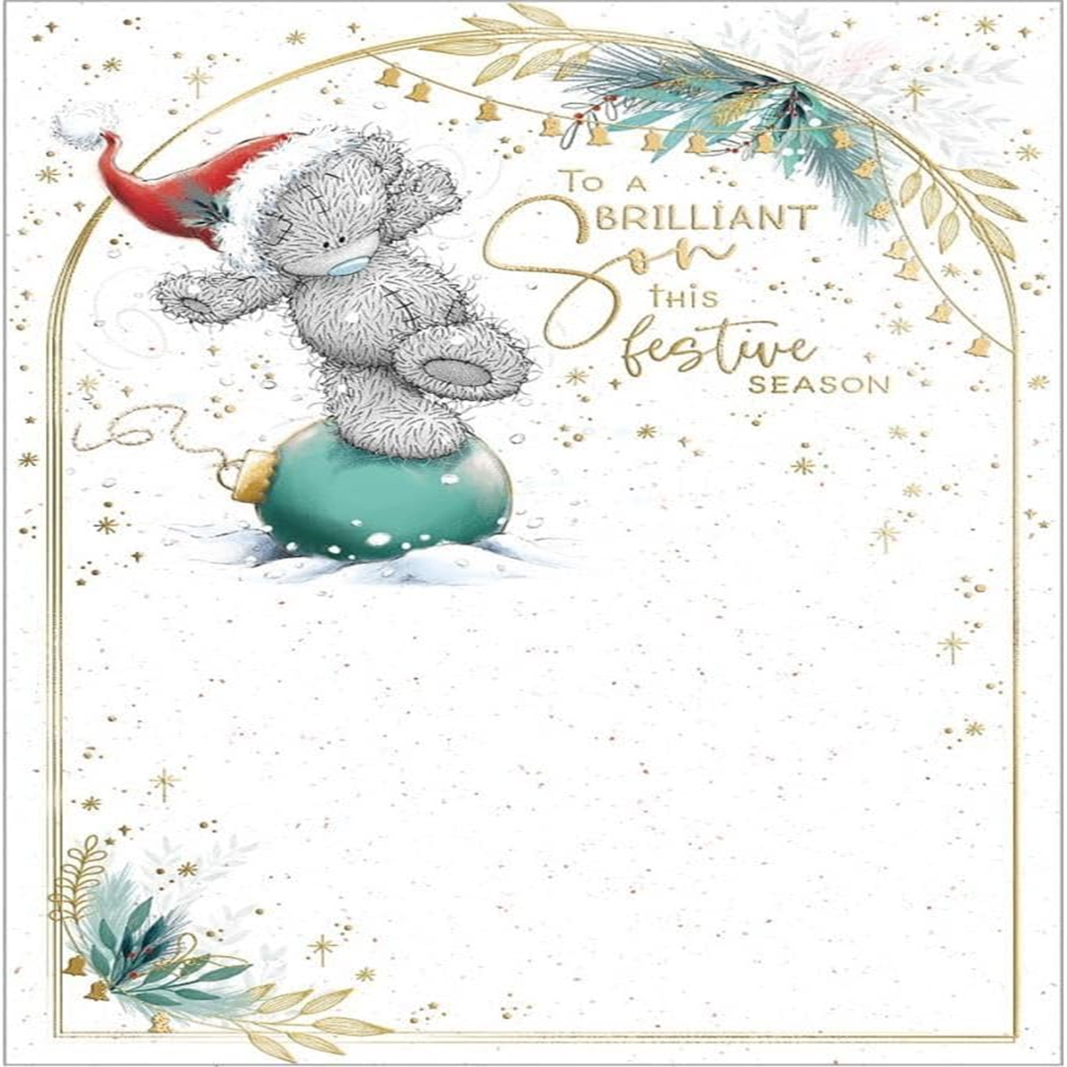 Bear Dancing On Bauble Son Christmas Card - Image 2