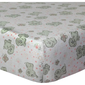 Soft & Breathable Nursery Happy Elephant Crib Fitted Sheet
