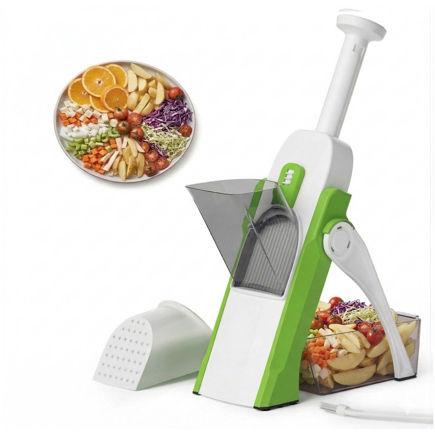 Rackhams Green Mandoline Vegetable Slicer Chopper 4 Modes Adjustable Cutter - Image 3
