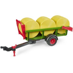 Self Loading Bale Trailer with 3 Round Hay Bales