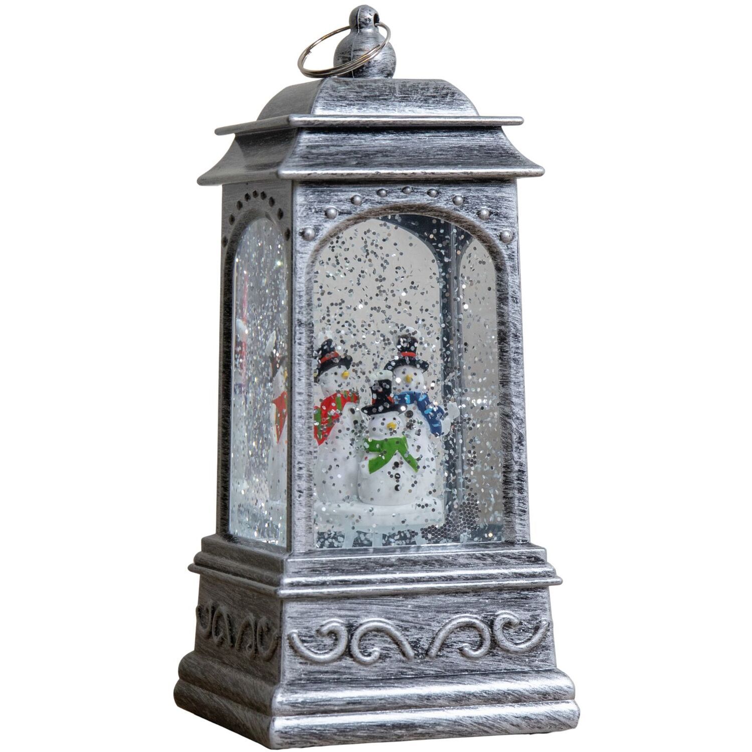 Dual Powered 3 Snowmen Water Spinner Christmas Decoration 20Cm White/Silver Samuel Alexander - Image 3