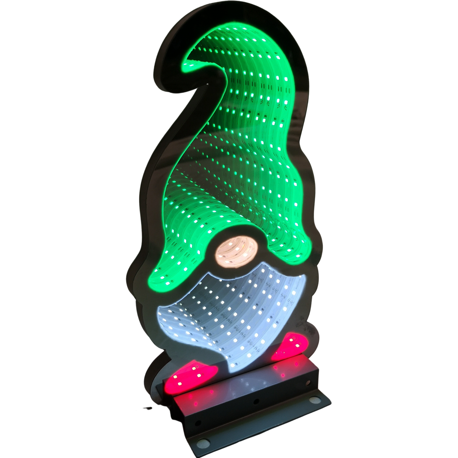 Samuel Alexander 30Cm Infinity Light Up Christmas Gonk Decoration With Green & White Leds On Metal Base - Image 2