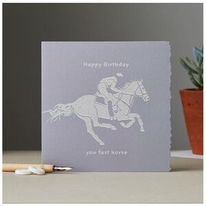 Deckled Edge Colour Block Pony Greetings Card E