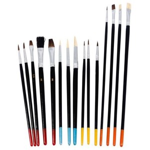 Oil Painting Hog and Pony Hair Brush Set - 15 Piece