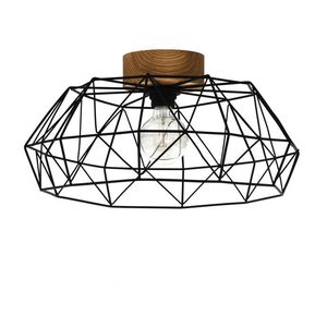 Padstow Geometric Flush Ceiling Light with Wood Accent