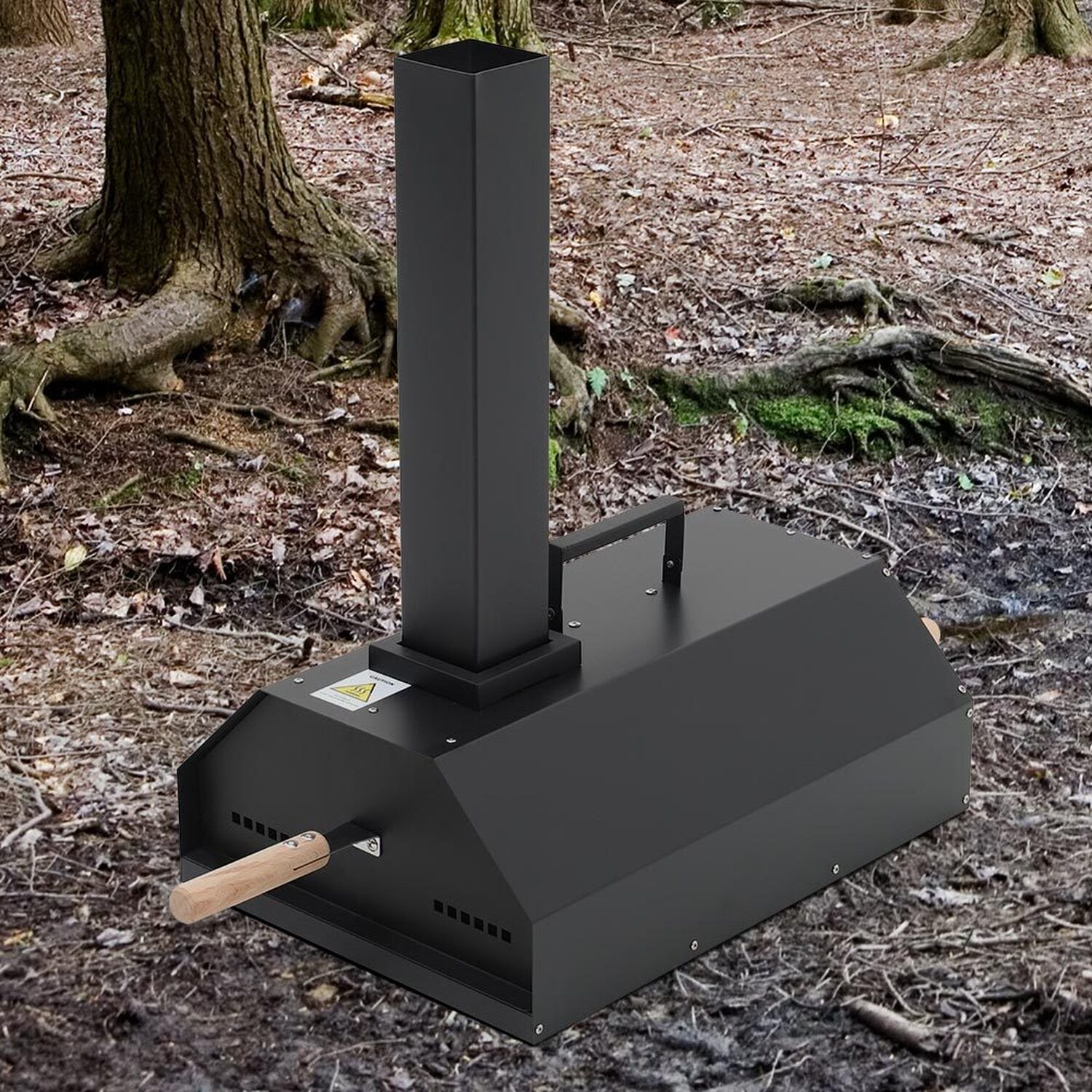 Portable Pizza Oven Wood Charcoal Pellet Fuelled With Chimney