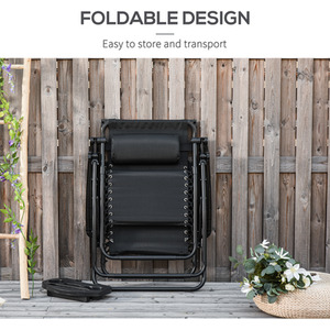Black Outsunny Zero Gravity Garden Deck Folding Chair shot 1360357