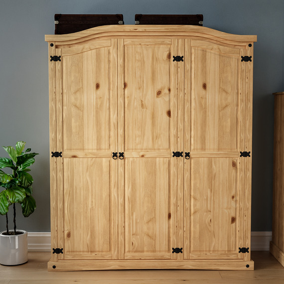 Corona 3 Door Wardrobe - Pine
