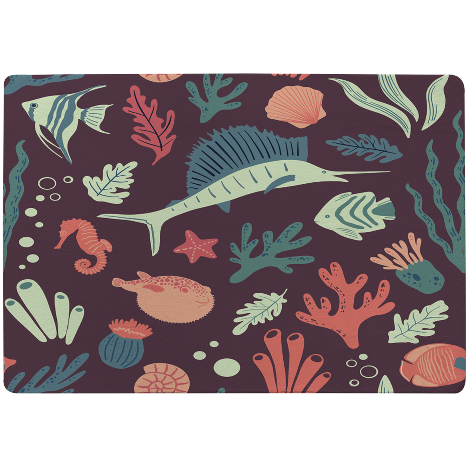 Sealife Designer Rug - Purple / 150cm