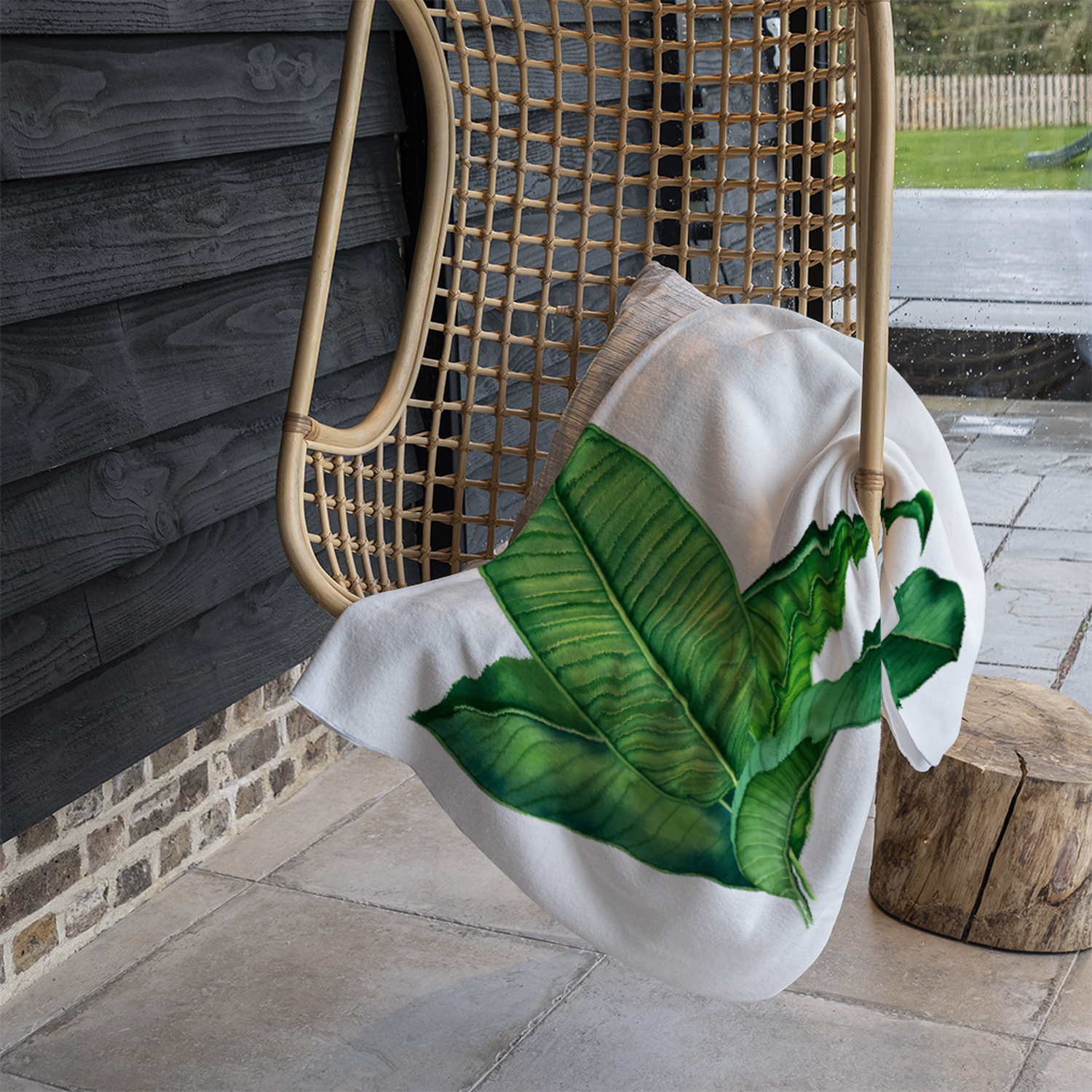 Bunched Leaves Blanket - Green