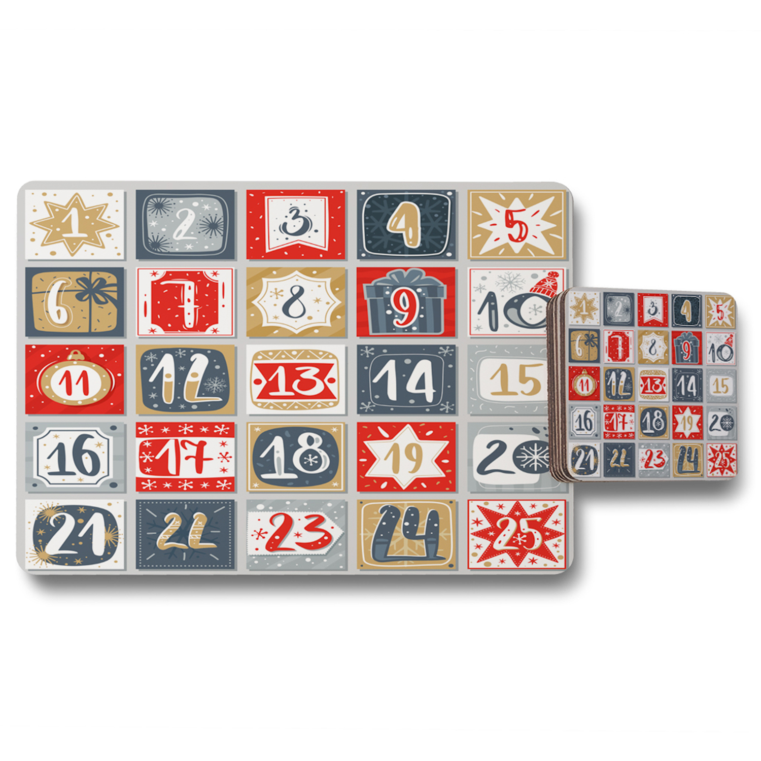Image of December Advent Calendar Dining Placemat Coaster&hellip;