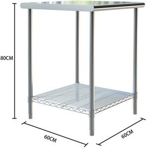 Silver / 60cm Food Prep Commercial Work Bench Stainless Steel Catering Tables shot 2320362