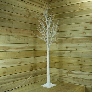 5ft Christmas Outdoor Birch Tree with 64 Multicoloured LEDs
