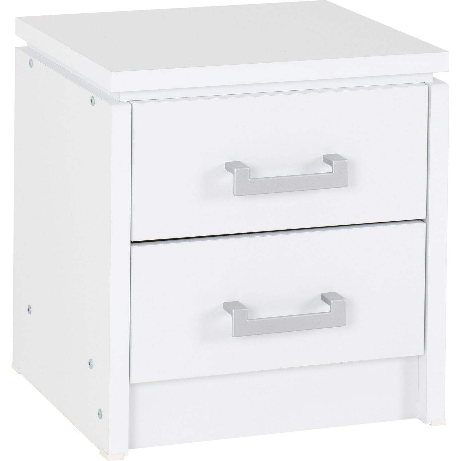 Charles 2 Drawer Bedside White - White