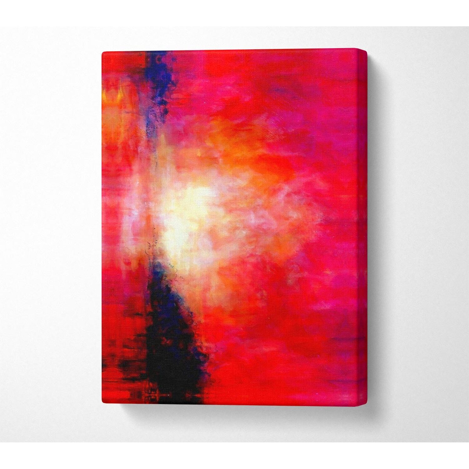 Wallart-Direct - Abstract Pink River Canvas Print Wall Art - Yellow / Double XL 40 x 56 Inches thumbnail
