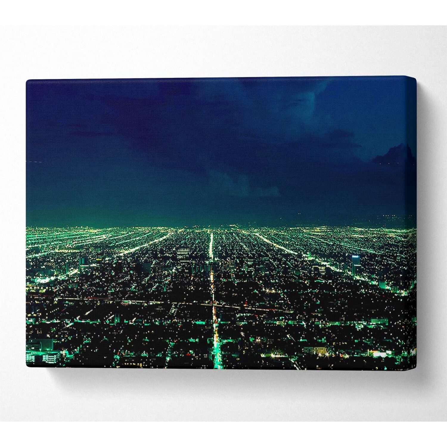 Wallart-Direct - Aerial City View Canvas Print Wall Art - Yellow / 101.6cm thumbnail