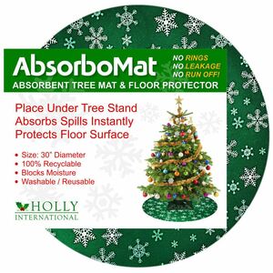AbsorboMat Absorbent Christmas Tree Mat Floor Protector Red