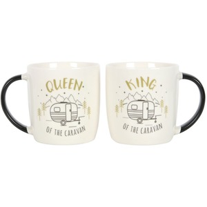 King and Queen Caravan Mug Set
