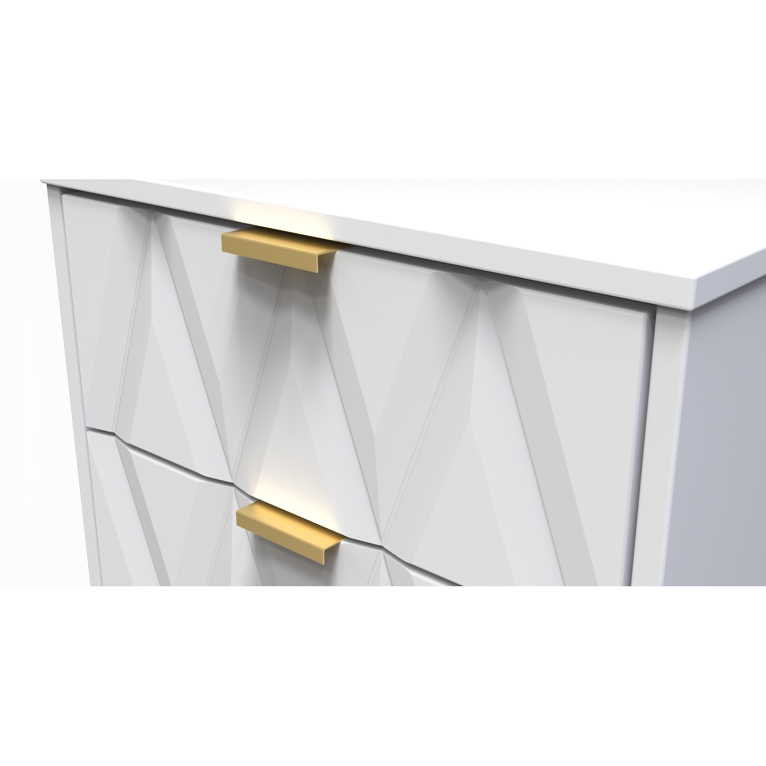 Diamond Ready Assembled 5 Drawer Bedside Cabinet - White Matt