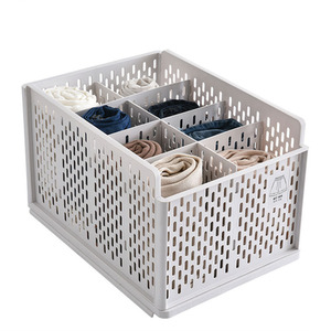Stackable Clothes Storage Basket Wardrobe Drawer Organizer With Divider
