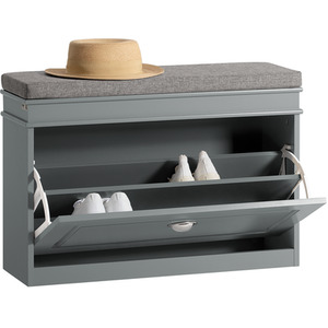 Grey SoBuy Modern Hallway Shoe Bench with Seat Cushion  shot 3415494