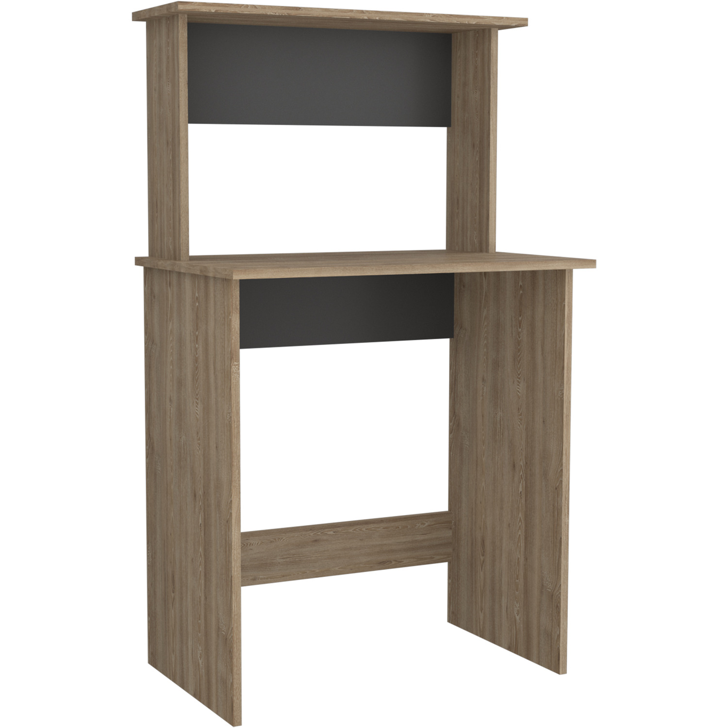 Vegas Home Office Workstation And Chair Set Vg108 And Lfch28-bk - Bleached Oak Effect Grey
