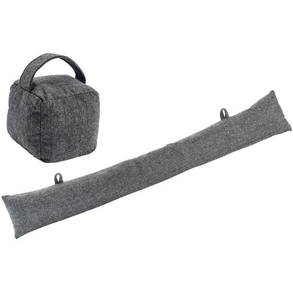 Herringbone Door Stop  Draught Excluder Set